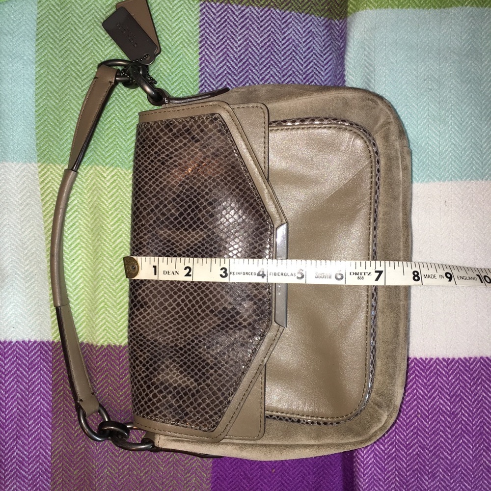 Coach Tylor Suede Exotic Python Leather Crossbody - image 8